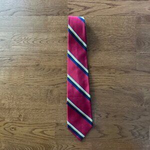 Ralph Lauren Men's Silk Neck Ties Necktie Polo Red Navy Blue White Stripe Yellow